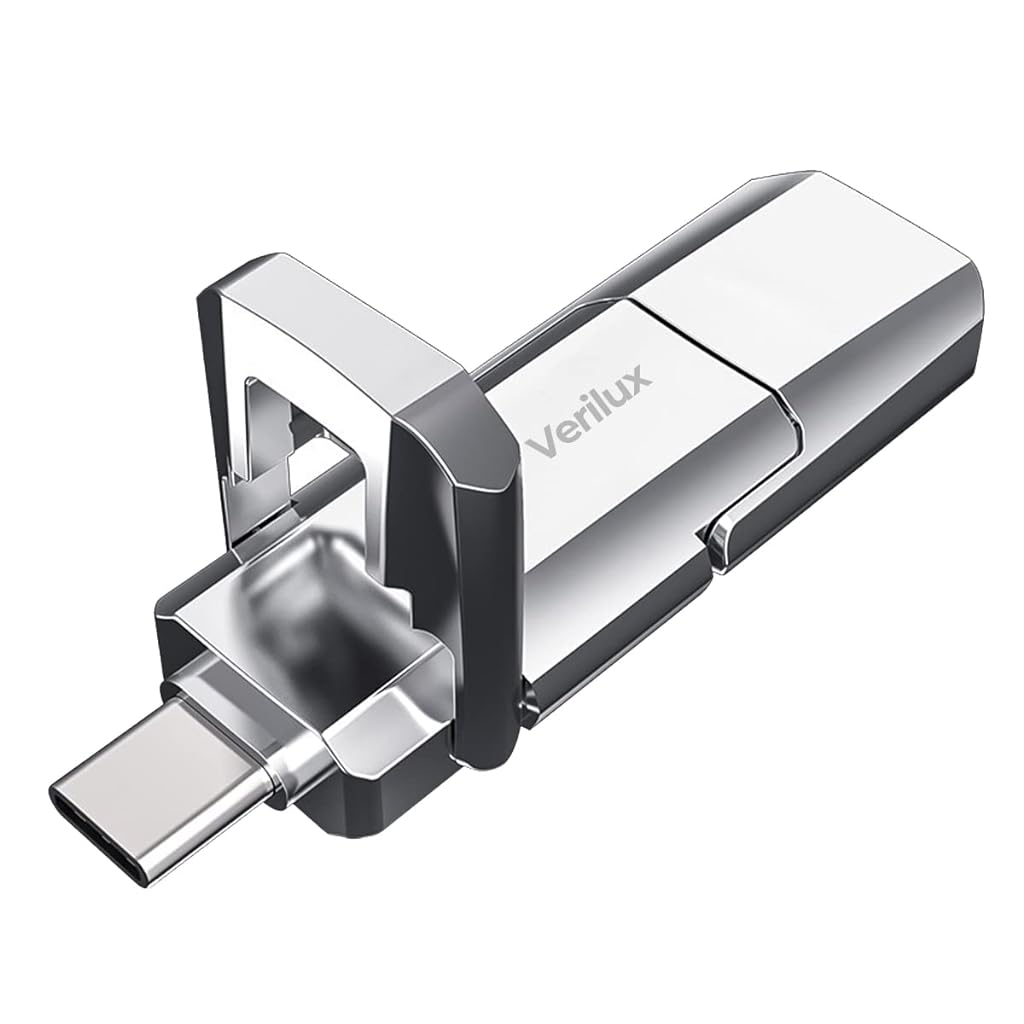 Verilux Pendrive 128GB 2-in-1 Flash Drive 128GB OTG Pendrive with USB 3.1 & Type C 500MB/s Super-Fast Transfer Speed Universal USB Mini External Flash Drive for Smartphone, Laptop, MacBook/Pro/Air PC Verilux Pendrive 128GB 2-in-1 Flash Drive 128GB OTG Pendrive with USB 3.1 & Type C 500MB/s Super-Fast Transfer Speed Universal USB Mini External Flash Drive for Smartphone, Laptop, MacBook/Pro/Air PC